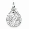thumbnail image 1 of White Sterling Silver Charm Pendant Cubic Zirconia CZ Clear Crystal, 1 of 2
