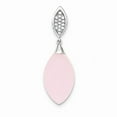 thumbnail image 1 of White Sterling Silver Charm Pendant Cubic Zirconia CZ Clear Glass Pink, 1 of 2