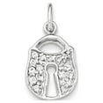 thumbnail image 1 of White Sterling Silver Charm Pendant Cubic Zirconia CZ Clear, 1 of 2