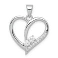 thumbnail image 1 of White Sterling Silver Charm Pendant Cubic Zirconia CZ Clear, 1 of 2