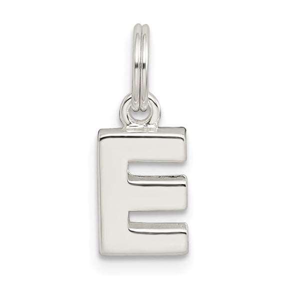 White Sterling Silver Charm Pendant E