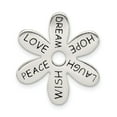 thumbnail image 1 of White Sterling Silver Charm Pendant Enameled Flower Slide, 1 of 3
