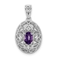 thumbnail image 1 of White Sterling Silver Charm Pendant Gemstone Filigree Amethyst Purple Topaz 24 mm 12, 1 of 1