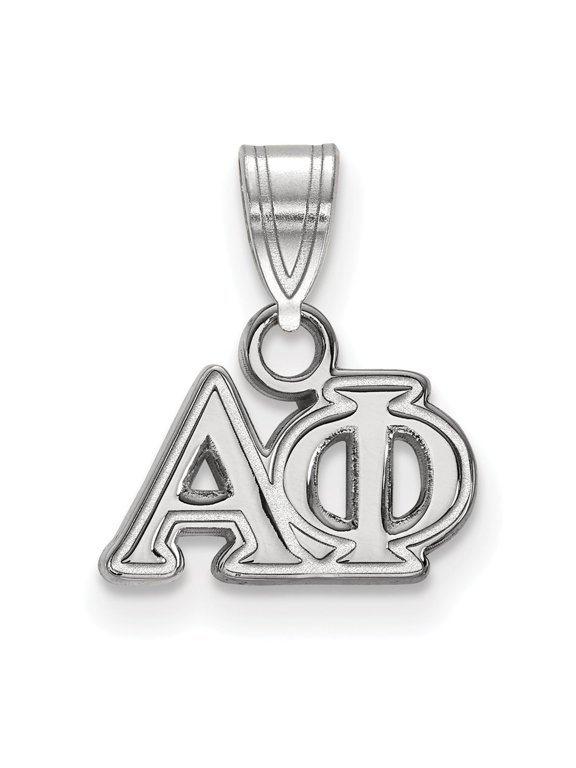 White Sterling Silver Charm Pendant Greek Alpha Phi 12 mm