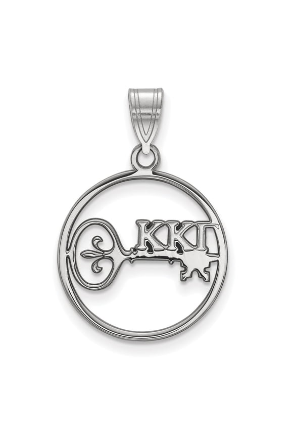 White Sterling Silver Charm Pendant Greek Kappa Gamma 25 mm 18