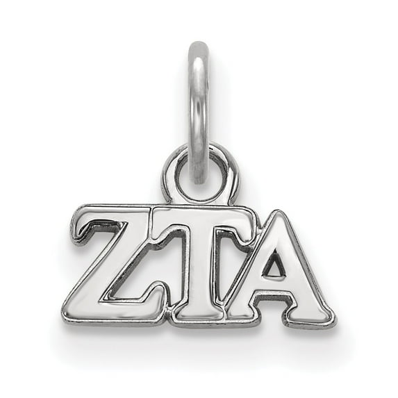 White Sterling Silver Charm Pendant Greek Zeta Tau Alpha 11 mm