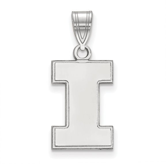 White Sterling Silver Charm Pendant Illinois NCAA University Of 22 mm 11