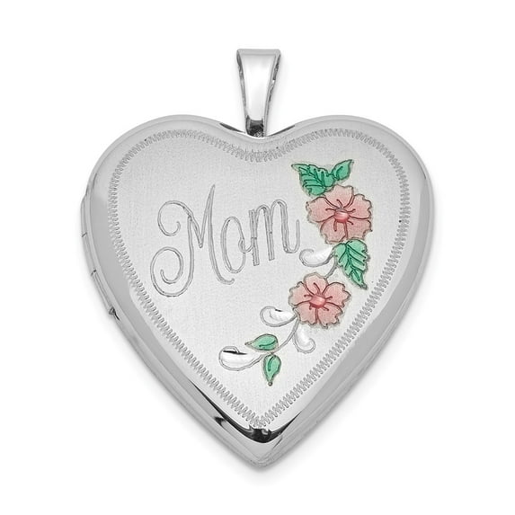 White Sterling Silver Charm Pendant Locket 25 mm 20