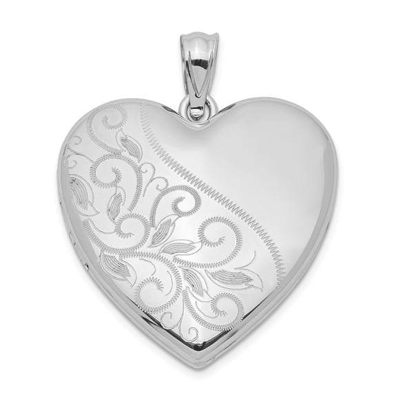 White Sterling Silver Charm Pendant Locket 30 mm 24
