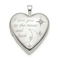 thumbnail image 1 of White Sterling Silver Charm Pendant Locket Diamond 25 mm 19.5, 1 of 1