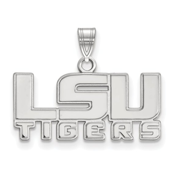 White Sterling Silver Charm Pendant Louisiana NCAA State University 18 mm 25