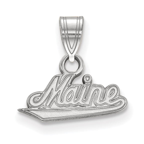 White Sterling Silver Charm Pendant Maine NCAA University Of 12 mm 14