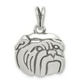 thumbnail image 1 of White Sterling Silver Charm Pendant Men'S 18 mm Antiqued Bulldog, 1 of 2