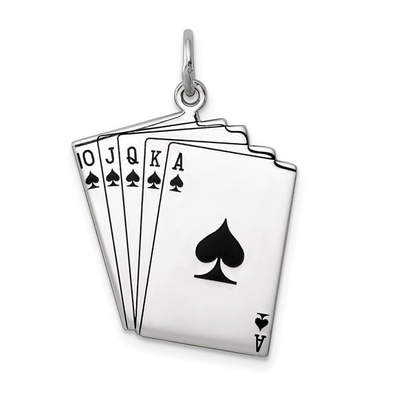 White Sterling Silver Charm Pendant Men'S 27 mm 19