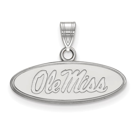 White Sterling Silver Charm Pendant Mississippi NCAA University Of 15 mm 22