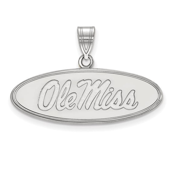 White Sterling Silver Charm Pendant Mississippi NCAA University Of 19 mm 31