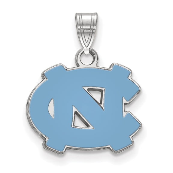 White Sterling Silver Charm Pendant North Carolina NCAA University Of 20 mm 16