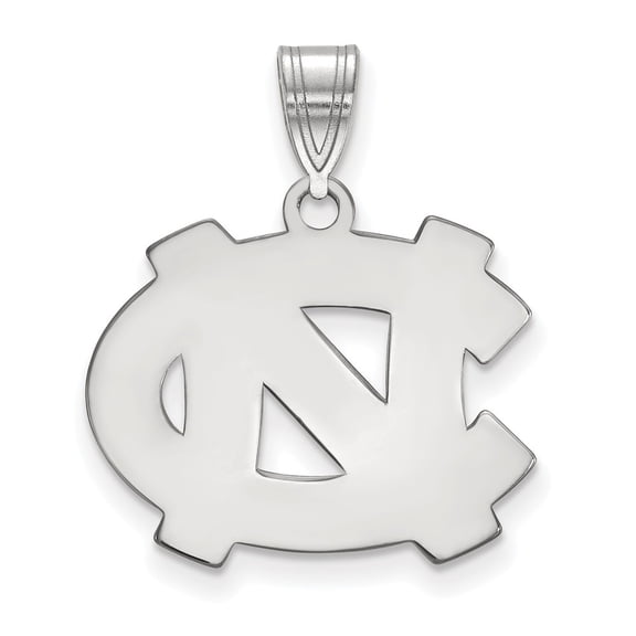 White Sterling Silver Charm Pendant North Carolina NCAA University Of 23 mm 20