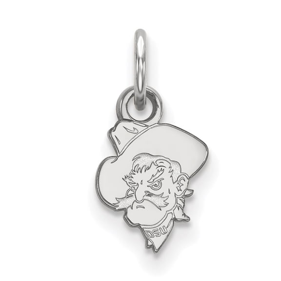 White Sterling Silver Charm Pendant Oklahoma NCAA State University 14 mm 8