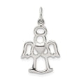 thumbnail image 1 of White Sterling Silver Charm Pendant Polished Angel With Heart, 1 of 2