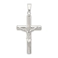 thumbnail image 1 of White Sterling Silver Charm Pendant Polished Hollow Crucifix Cross, 1 of 2