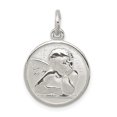 thumbnail image 1 of White Sterling Silver Charm Pendant Polished & Textured Small Raphael Angel, 1 of 2