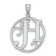 thumbnail image 1 of White Sterling Silver Charm Pendant Rhodium-Plated Fancy Script Initial H, 1 of 3