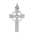 thumbnail image 1 of White Sterling Silver Charm Pendant Rhodium-Plated Polished Celtic Cross, 1 of 3