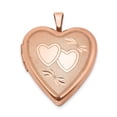 thumbnail image 1 of White Sterling Silver Charm Pendant Rose Gold-Plated 20Mm Double Hearts Heart Locket, 1 of 3