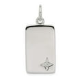 thumbnail image 1 of White Sterling Silver Charm Pendant Rounded Corners Diamond-Cut Cubic Zirconia CZ Clear 32 mm 14, 1 of 2