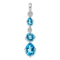 thumbnail image 1 of White Sterling Silver Charm Pendant Sky Blue Topaz, 1 of 2