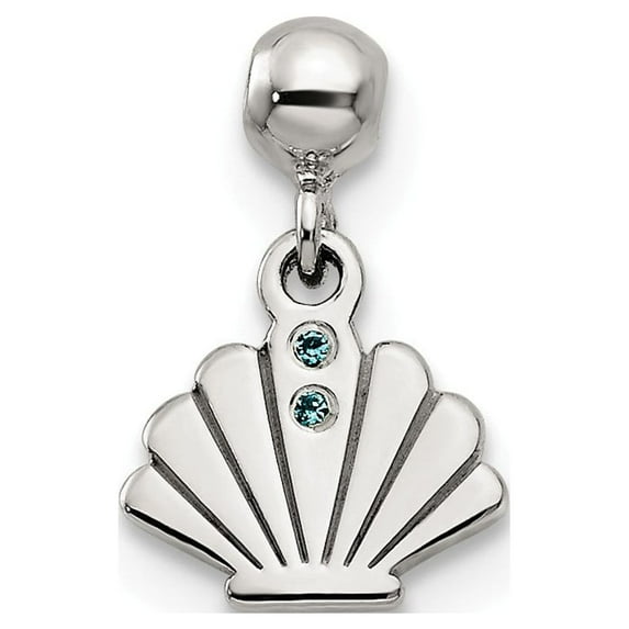 White Sterling Silver Charm Pendant Themed 11.2 mm 7.4