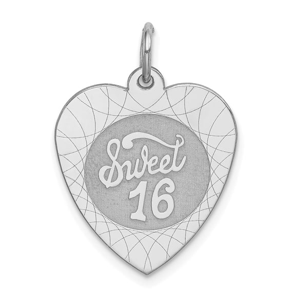 White Sterling Silver Charm Pendant Themed 16 25 mm 17