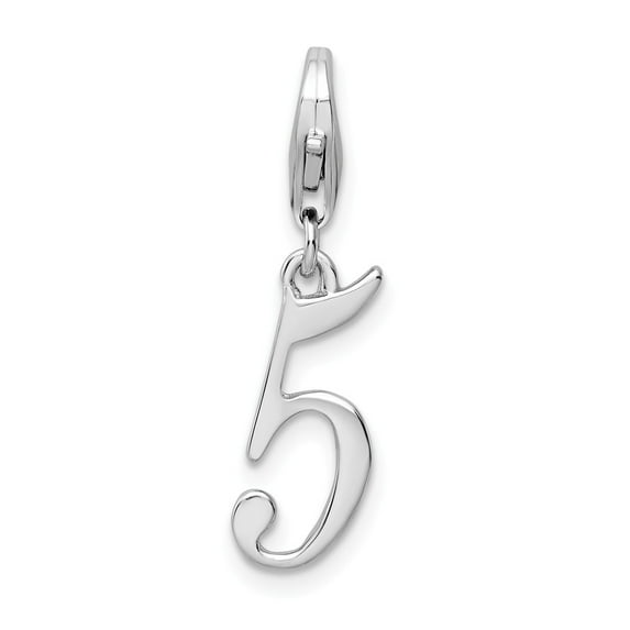 White Sterling Silver Charm Pendant Themed 5 .5 In 6 mm