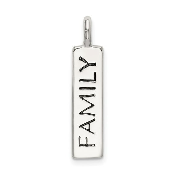 White Sterling Silver Charm Pendant Themed Black Flat Back 26 mm 5.6