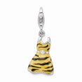 thumbnail image 1 of White Sterling Silver Charm Pendant Themed Black Yellow Cubic Zirconia CZ Clear 40 mm 12, 1 of 2