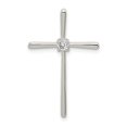 thumbnail image 1 of White Sterling Silver Charm Pendant Themed Cubic Zirconia CZ 29 mm 18, 1 of 2