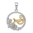 thumbnail image 1 of White Sterling Silver Charm Pendant Themed Cubic Zirconia CZ Clear 20 mm, 1 of 2