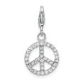 thumbnail image 1 of White Sterling Silver Charm Pendant Themed Cubic Zirconia CZ Clear 33 mm 12, 1 of 1