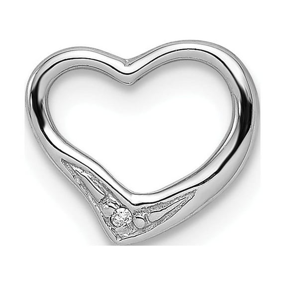 White Sterling Silver Charm Pendant Themed Diamond 10 mm