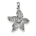 thumbnail image 1 of White Sterling Silver Charm Pendant Themed Open Back Cubic Zirconia CZ Round 28 mm 18, 1 of 1