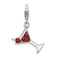 thumbnail image 1 of White Sterling Silver Charm Pendant Themed Red Crystal 36 mm 18, 1 of 1
