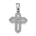 thumbnail image 1 of White Sterling Silver Charm Pendant Themed Woven Cubic Zirconia CZ 21 mm 16, 1 of 1