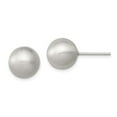 thumbnail image 1 of White Sterling Silver Earring Ball Women'S 10 mm Polished Laser-Cut Post Earrings, 1 of 2