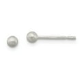 thumbnail image 1 of White Sterling Silver Earring Ball Women'S 3 mm Polished Laser-Cut Post Earrings, 1 of 2