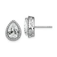 thumbnail image 1 of White Sterling Silver Earring Birthstone (04) April Women'S Cubic Zirconia CZ Clear Topaz 14 mm 11, 1 of 2