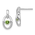 thumbnail image 1 of White Sterling Silver Earring Birthstone (08) August Women'S Peridot Round Green 14 mm 7.5, 1 of 2