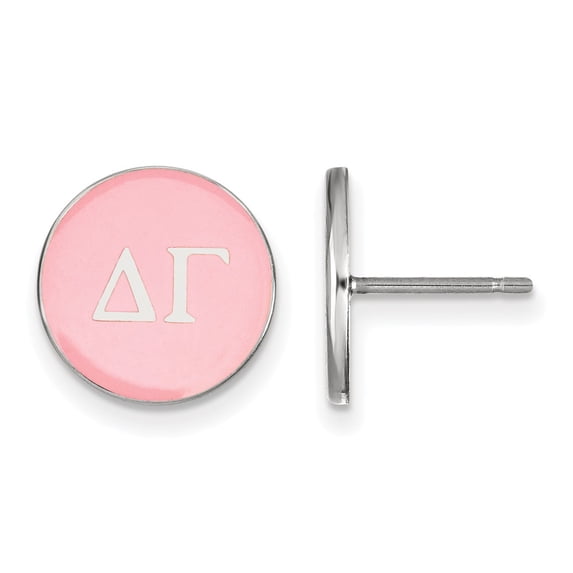 White Sterling Silver Earring Blue Women'S Greek Delta Gamma 12 mm