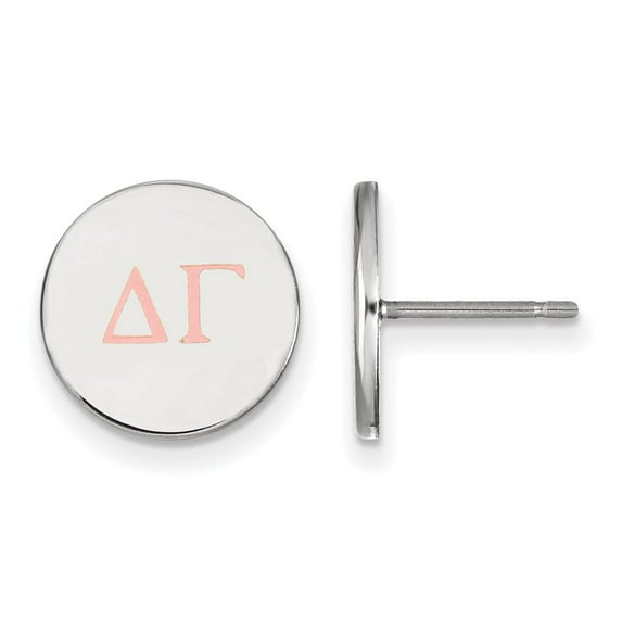 White Sterling Silver Earring Blue Women'S Greek Delta Gamma 12 mm
