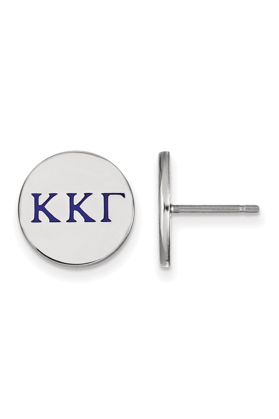 White Sterling Silver Earring Blue Women'S Greek Kappa Gamma 12 mm